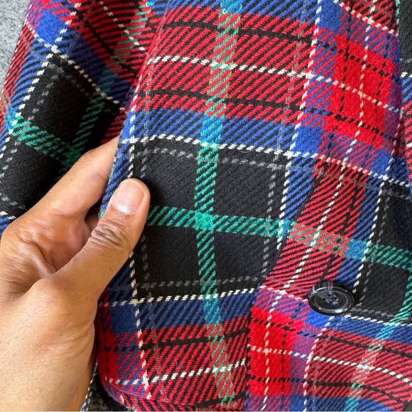 Talbots Red Plaid Wool Blend Blazer Holiday Tartan Jacket Petite 4P - Picture 5 of 16